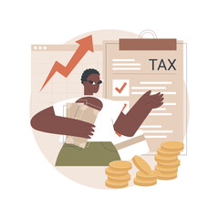 Fototapete - taxable income abstract concept vector illustration. taxable earnings calculation, tax preparation, 