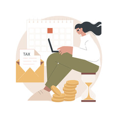 Fototapete - tax payment deadline abstract concept vector illustration. tax planning and preparation, vat payment