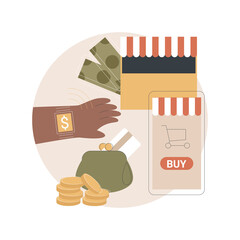 Wall Mural - payment options abstract concept vector illustration. ecommerce website, shopping cart, credit card 