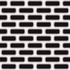 Aufkleber - Rounded bricks pattern. Vector seamless blocks ornament.