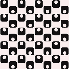 Poster - Black rounded checker squares. Vector abstract squares with dot in.