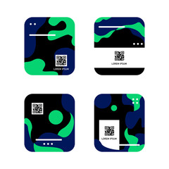 Poster - Set of qr code label design vector