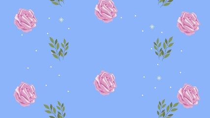 Sticker - roses and leafs pattern animated