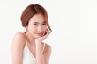 © kitthanes  - Beautiful young asian woman with clean fresh skin on white background, Face care, Facial treatment, Cosmetology, beauty and spa, Asian women portrait.