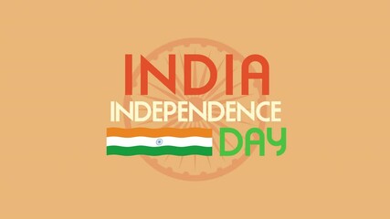 Canvas Print - india independence day lettering with ashoka chakra