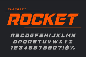 Aufkleber - Racing display letters design, dynamic alphabet, numbers.