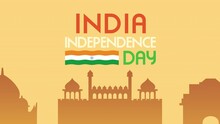 india independence day lettering with flag and mosque