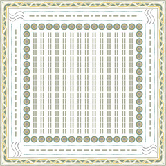 Poster - Vector ornament paisley Bandana Print. Silk neck scarf or kerchief square pattern design style, best motive for print on fabric or papper.
