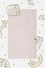 Wall Mural - Animals pattern on a brown card template vector