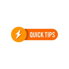 Poster - Quic tips vector template post with thunder lightning icon sticker for social media background, fun fact label vector
