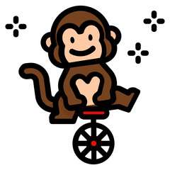 Sticker - monkey line icon