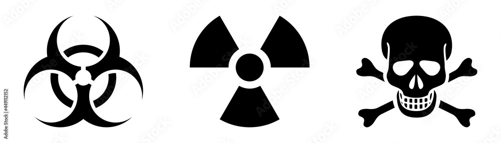 danger radiation, poison, hazard sign - obrazy, fototapety, plakaty 