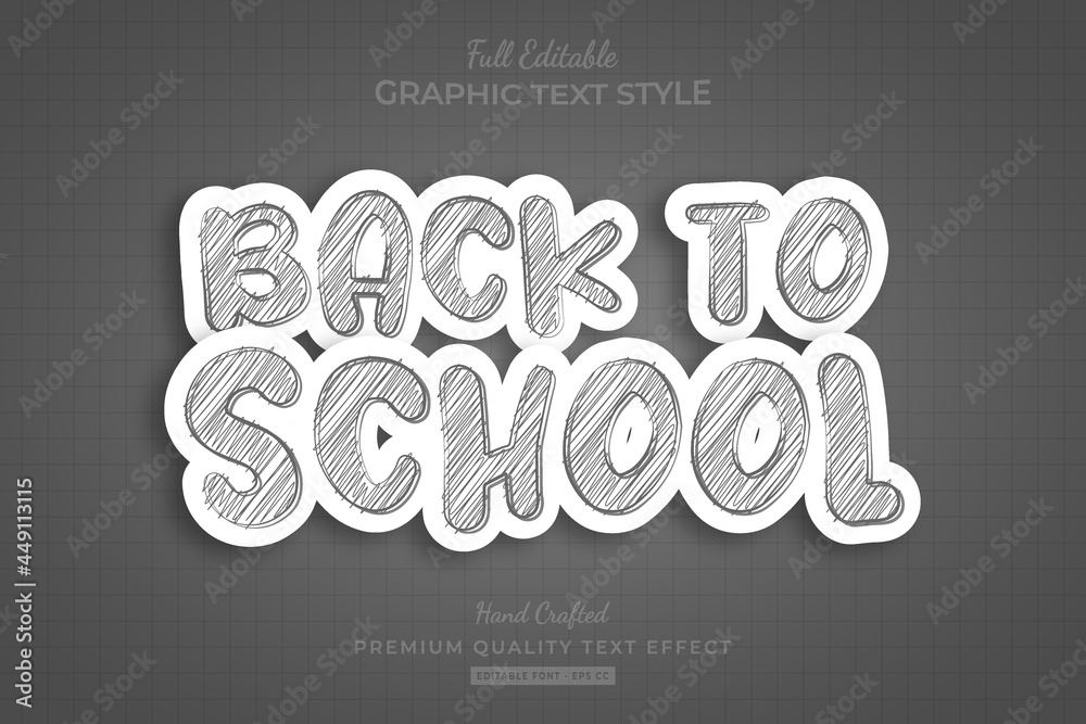 Back to School Scribble Sketch Editable Premium Text Effect Font Style ...