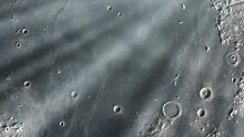 Flying Over Mare Imbrium In The Moon. Elements Of This Video Furnished By NASA. 4K Resolution.