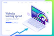 © klyaksun - Website loading speed isometric landing page.