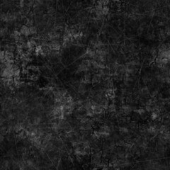 Wall Mural - Seamless dark gray or black grungy dirty distressed background. High quality illustration. Messy scratched worn moody chalkboard or concrete wall texture. Ragged downtown tattered urban design.