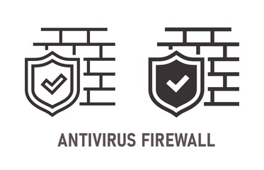Aufkleber - antivirus firewall icon on white background. vector illustration.