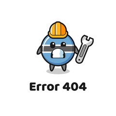 error 404 with the cute botswana flag badge mascot