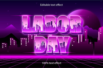 labor day editable text effect retro style