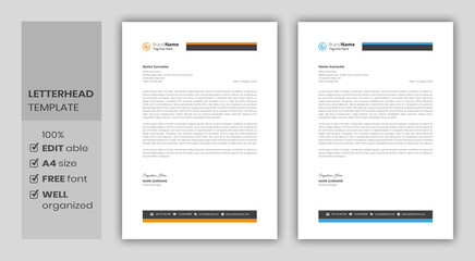 letterhead format template, business style letterhead design template. company letterhead template d