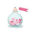 © Christina - Love bottle with pink hearts