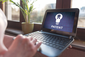 Patent concept on a laptop screen