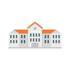 Poster - university building icon flat isolated vector