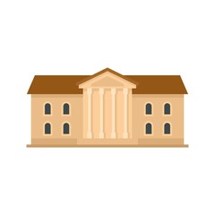 Poster - institute building icon flat isolated vector
