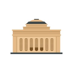 Poster - academy building icon flat isolated vector