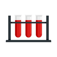 Poster - Test tubes stand icon flat isolated vector