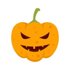 Poster - Lantern pumpkin icon flat isolated vector