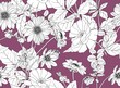Botanical floral seamless vector pattern on a pink background.