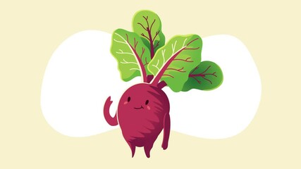 Wall Mural - fresh radish vegetable character