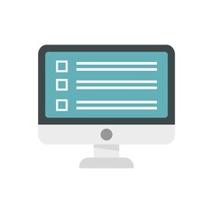 Poster - Business online survey icon flat isolated vector