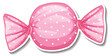 Wrapped sweet candy sticker on white background