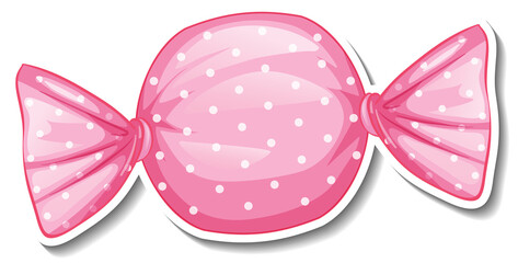 Wall Mural - Wrapped sweet candy sticker on white background