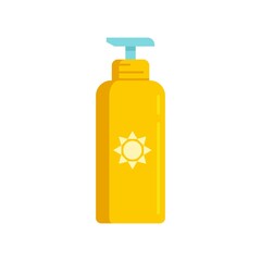 Poster - Uv protection lotion icon flat isolated vector