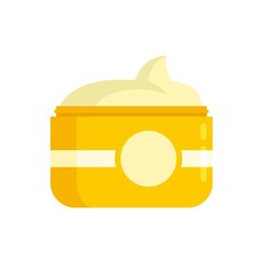 Poster - Uv cream jar icon flat isolated vector