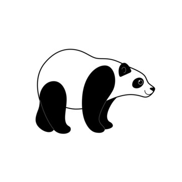 Illustration of panda bear. Childish print for nursery, kids apparel, poster, postcard, pattern.