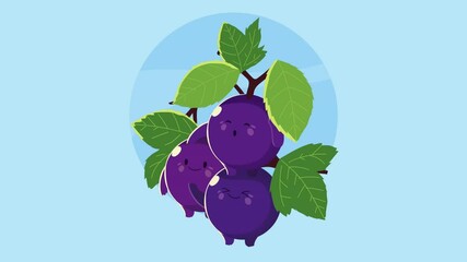 Poster - grapes fruit character animation