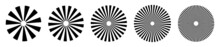 Set Of Sunburst Element. Radial Stripes. Collection Of Ray. Vector Icon