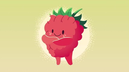 Poster - strawberry fruit character animation