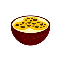 Poster - Passion fruit icon flat isolated vector