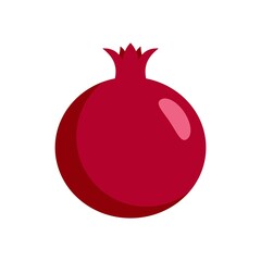 Poster - Fresh pomegranate icon flat isolated vector