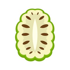 Poster - Annona icon flat isolated vector