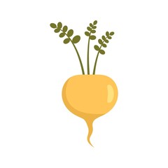 Sticker - White radish icon flat isolated vector