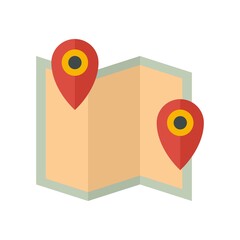 Poster - Business location map icon flat isolated vector