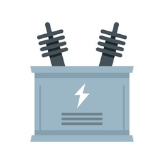 Poster - electric transformer icon flat isolated vector