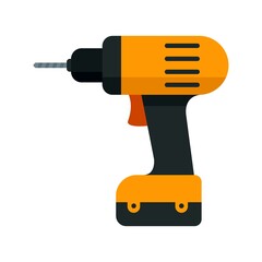 Poster - electric drill icon flat isolated vector