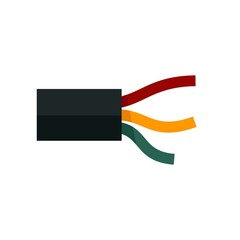 Poster - electric wire cable icon flat isolated vector